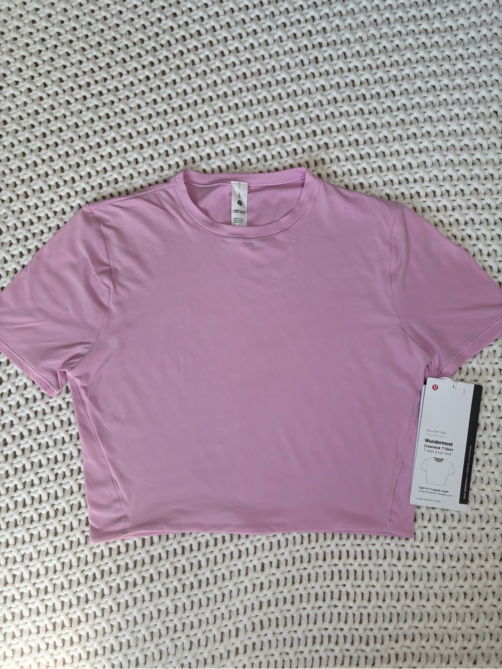 lululemon vitapink nulu crewneck cropped t-shit size large